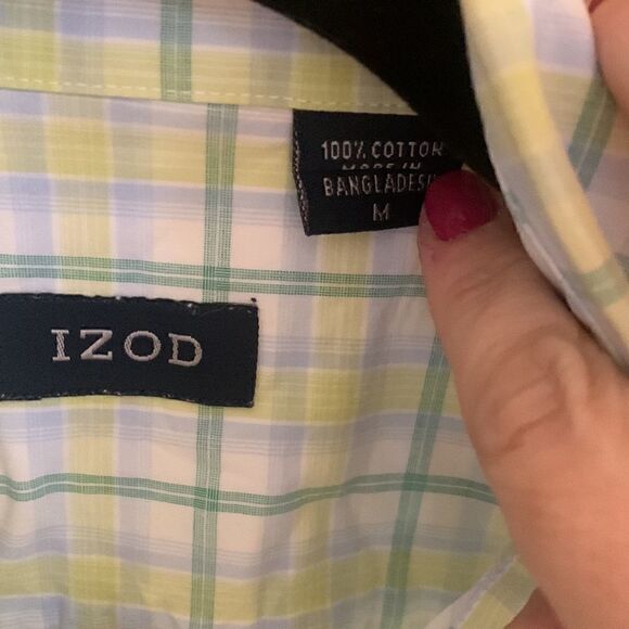 EUCâIZODâyellow/green/blueâplaid shirt!âSizeâM - Picture 2 of 4